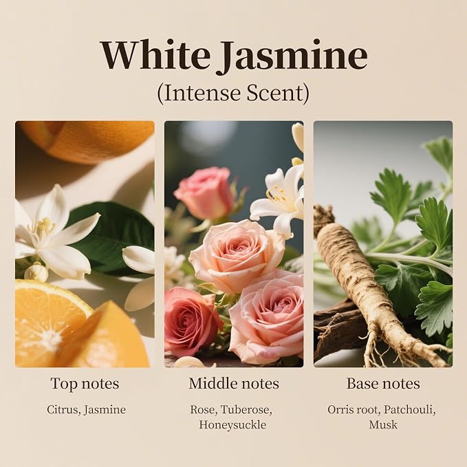 White Jasmine Essential Oil for Aroma Diffuser,Luxury Hotel Scent Refill for Waterless Diffusers,Reed Diffuser,Long-Lasting Fragrance Oils,500ml(16.9fl oz)