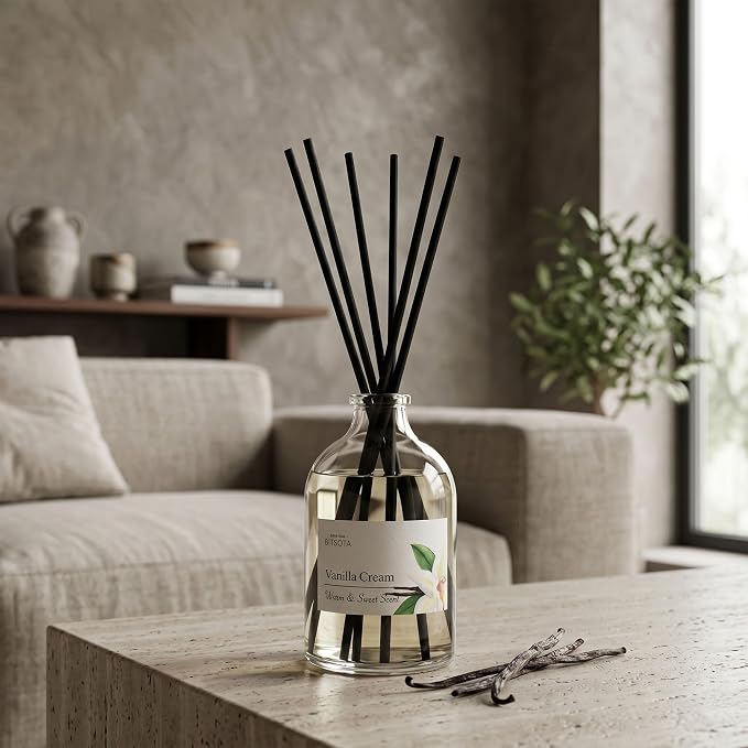 Reed Diffuser Set for Bathroom & Home, Long Lasting Essential Oil Aroma, Glass Bottle Home Fragrance with Sticks, Ideal Gift for Woman