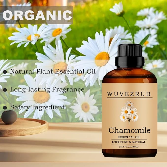 Chamomile Essential Oil, 120ML Pure and Natural for Aromatherapy Diffuser - 4 Fl Oz