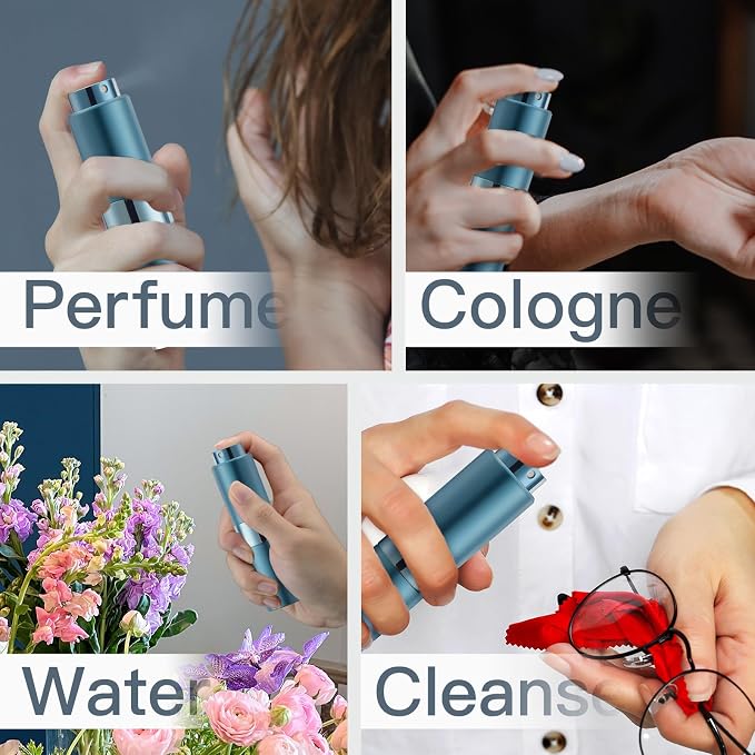 Cologne Travel Bottle 20ml - Large Size Perfume Atomizer Refillable for Men - Pocket Empty Fragrance Sprayer for Refill - 0.67oz Portable Twist Spray Sample Container for Purse Blue