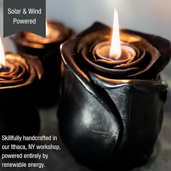 Beeswax Rose Candles (Black, Gr)