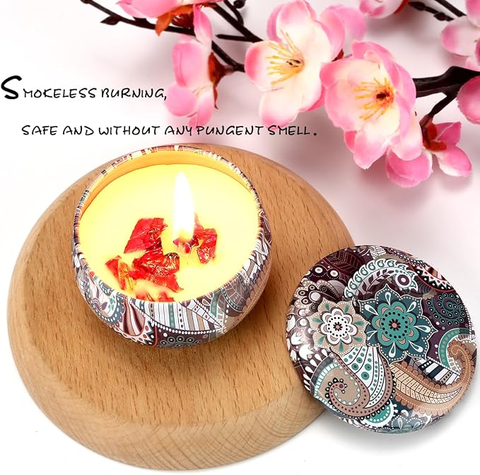 4 Pack Aromatherapy Candles Long-Lasting Fragrance Soy Wax Aromatherapy Candles, Suitable for Home Use, Yoga, Bathing, Mother's Day, Christmas, Festivals to Create Atmosphere (4Pack-Classic A)