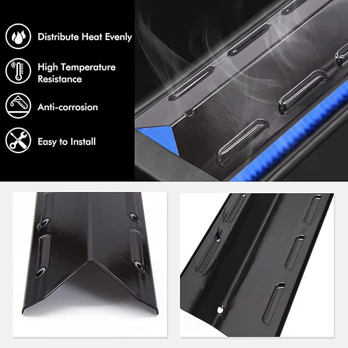 Hiorucet Grill Replacement Parts for Ken/More 146.34611410, 146.23673310, 146.23678310, 146.47468610, 146.16142210 Gas Grills, Grill Burner Tube, Heat Plate Shield, Crossover Tube Replacement Kit.
