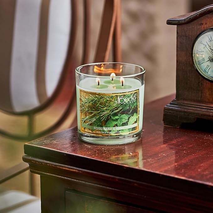 3 Wick Candle, 14.5oz Rosemary Mint Candle, 3 Wick Candles, Big Candle, Three Wick Candles, Candles 3 Wick