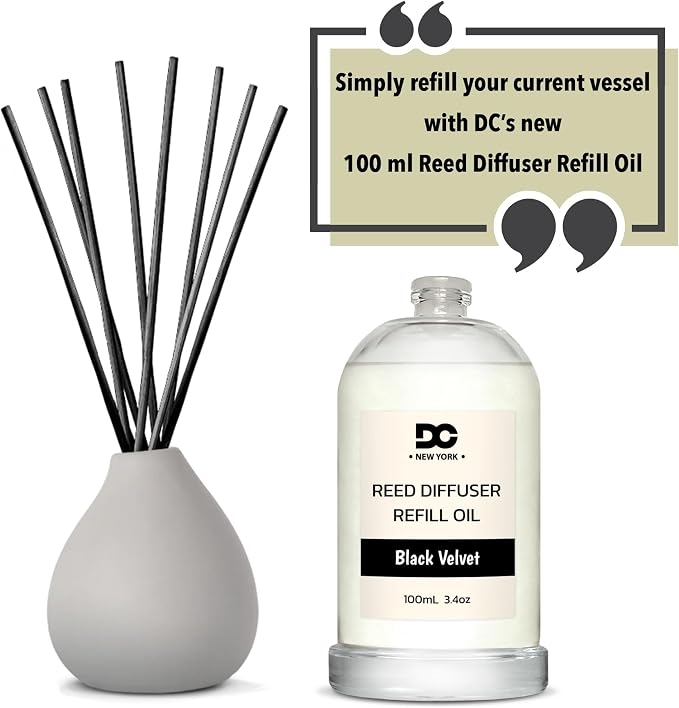Daniella's Candles Black Velvet Reed Diffuser Refill Oil, 3.4oz/100ml, Premium Fragrance Oil, Home Fragrance, Oil for Reed Diffusers, Long Lasting