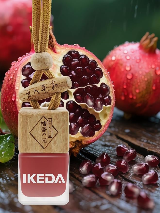 Ikeda Car Air Freshener: Hanging Car Smell Air Freshener | 10ml Hanging Car Perfume | Long Lasting Fragrance | Strong Scents Diffuser for Auto Home (Black pomegranate|Square)