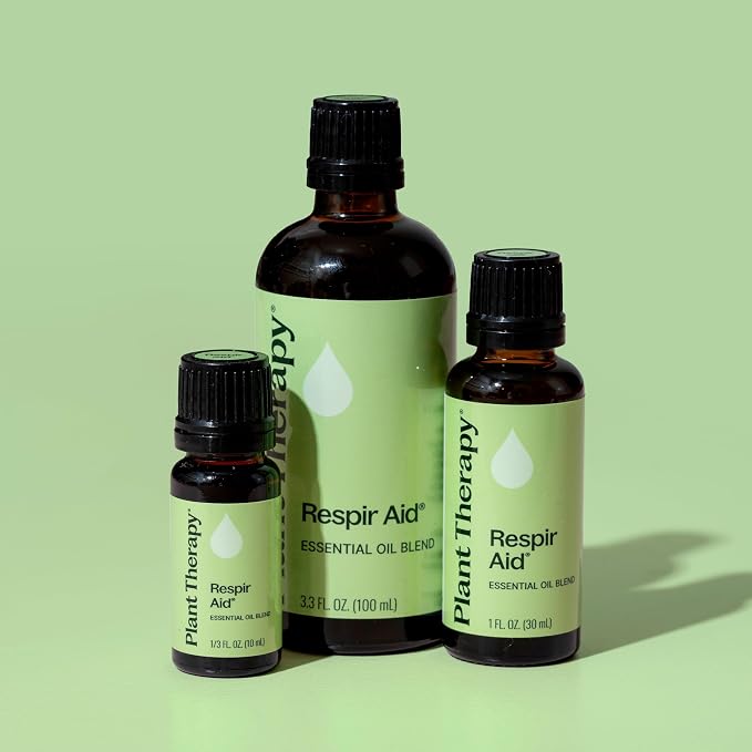 Plant Therapy Respir Aid Essential Oil Blend, 10 mL (1/3 oz), Sinus, Airway and Congestion Clearing Oil Blend, 100% Pure and Undiluted, Natural Aromatherapy