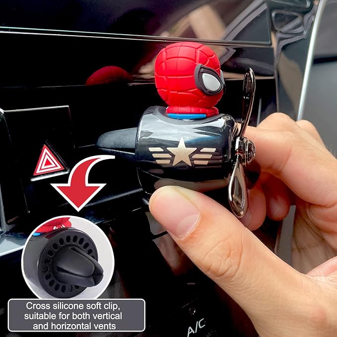 Car Air Fresheners,Cute Cartoon Pilot Car Diffuser Outlet Fan Air Diffuser for Car Vent Perfume Automotive Decoration 1pcs