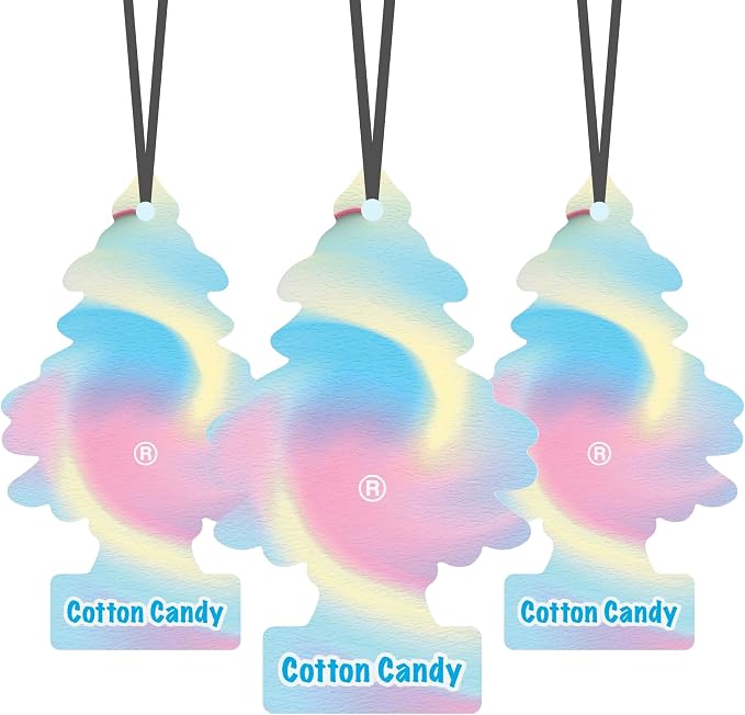 LITTLE TREES Car Air Freshener | Hanging Paper Tree for Home or Car | Cotton Candy | 3 Pack