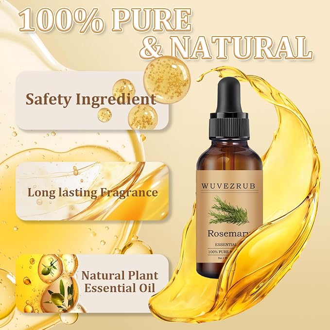 Rosemary Essential Oil 30ML - 100% Pure and Natural Oils for Aromatherapy Diffuser - 1 Fl Oz/Rosemary