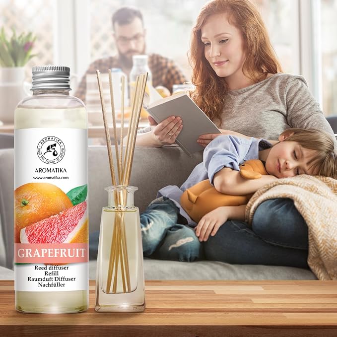 Reed Diffuser Oil Refill Grapefruit 6.8 Fl Oz (200ml) - Intensive & Long Fragrance for Room - Lasting Natural Room Scent - Refill for Office - Boutique - Restaurant - Aromatherapy