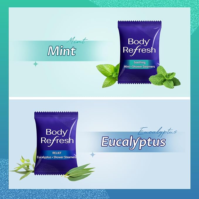 Shower Steamers for Men - 8 Pack Shower Bombs with Essential Oils Eucalyptus Mint Scent, Eucalyptus for Shower，Mother Day Gifts for Mom Wife Grandma from Daughter Son