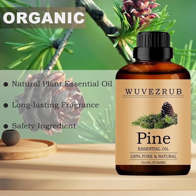 Pine Essential Oils, 240ML Pure and Natural Essential Oil for Aromatherapy Diffuser - 8 Fl Oz