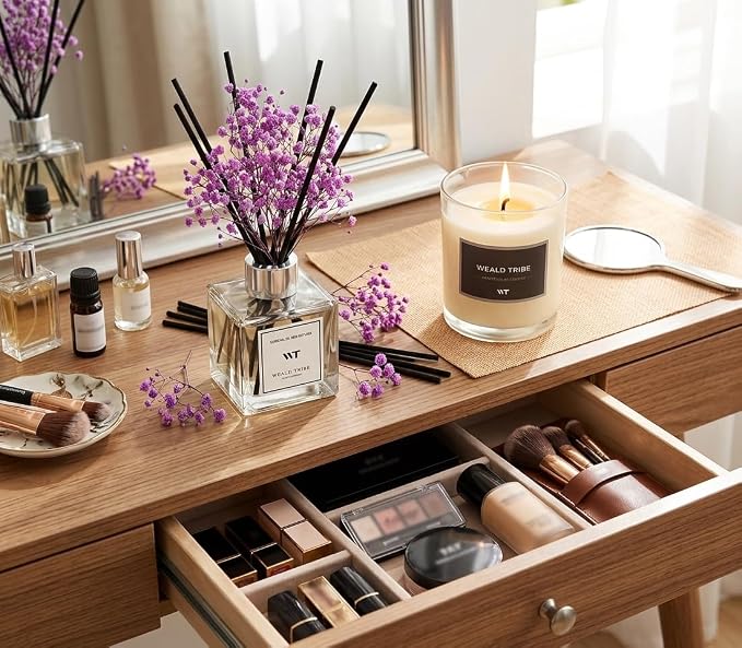 WEALD TRIBE Lavender & Cedar Scent Reed Diffuser Set for Bathroom Decor Air Fresheners, Oil Diffuser Stick | 5.1 fl oz Home Fragrance with Sticks Defusers | House Bedroom Office Shelf Decor
