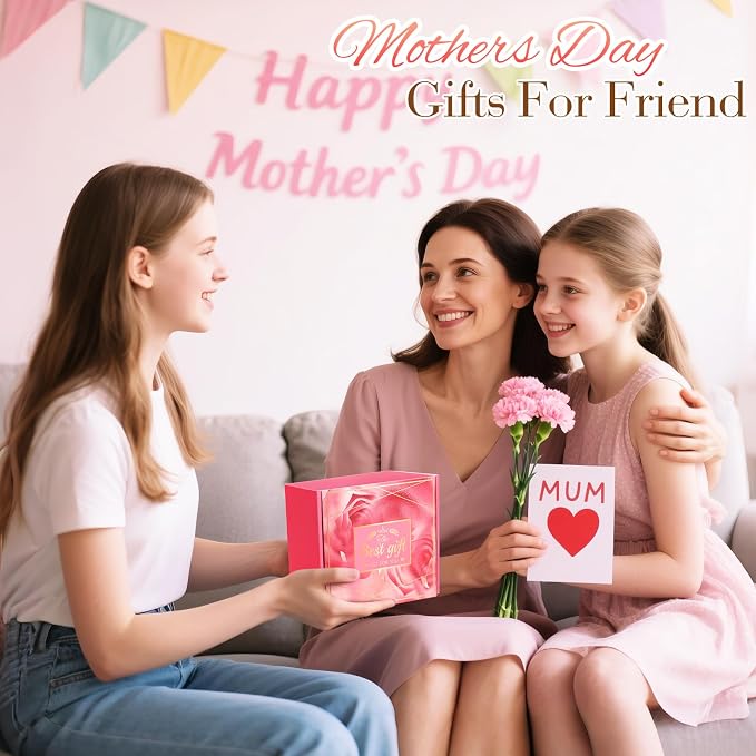 Best Friend Gifts for Women: Eletorot Mothers Day Gift for Friendship, Unique Pink Spa Relaxation Baskets Set for Birthday, Galentines, Valentines, Christmas, Easter, Graduation, Long Distance BFF