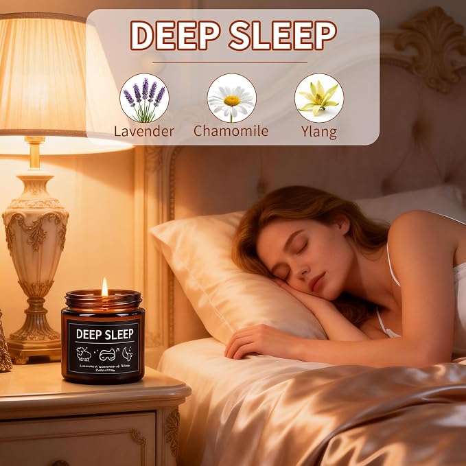 6 Pack Sleep Scented Candles Gift Set, Sleep Candle for Women Men, 3.5oz Natural Soy Candles for Home Scented, Stress Relief Candles Set, Relaxing Candles for Relaxation & Home Decor
