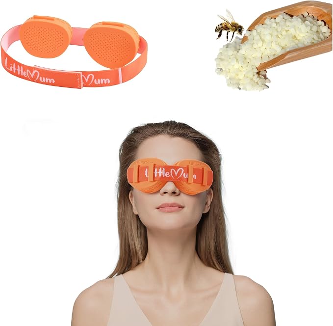 LittleMum Warm Eye Compress for Dry Eyes, Microwavable Reusable Eye Mask with Long-Lasting Beeswax Heat, Soft Silicone Eye Mask for MGD, Eye Fatigue & Relaxation