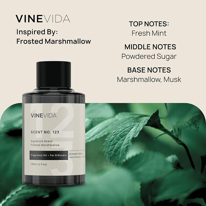 VINEVIDA [4 Oz] Inspired by: Frosted Marshmallow; Diffuser Oil Refill | Premium Scent Diffuser Oil for Home | Non-Toxic Fragrance