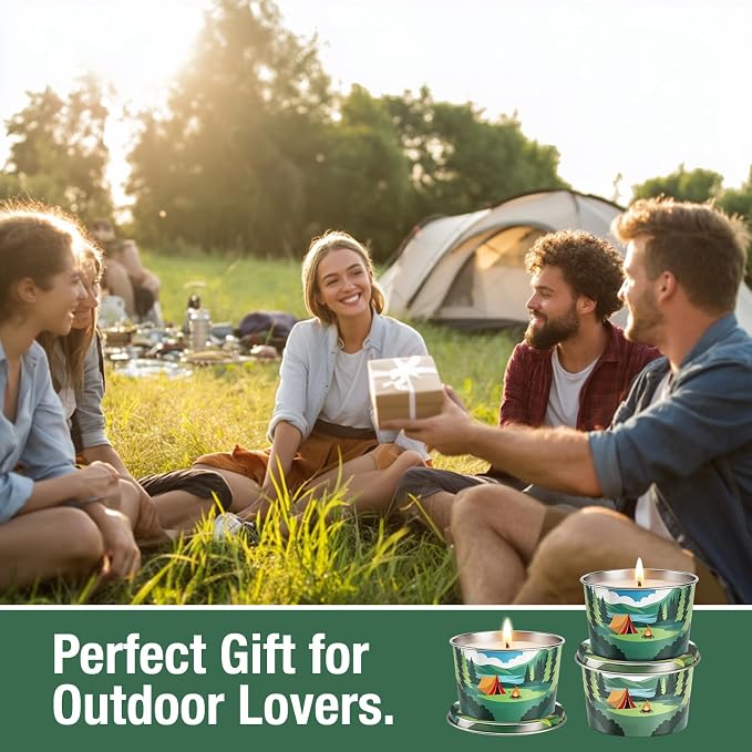 Citronella Candle for Outdoor 9 Pack, 2.2oz Citronella Scented Candles for Outdoor Camping, Natural Soy Wax with Essential Oils, Portable Tin for Patio Backyard Hiking