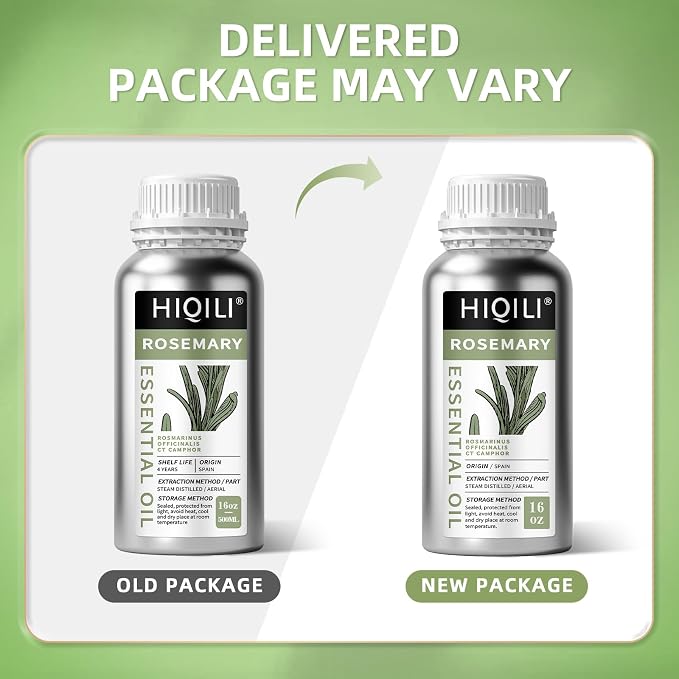 HIQILI Rosemary Oil for Hair Growth, Add to Shampoo & Conditioner - 16 Fl Oz