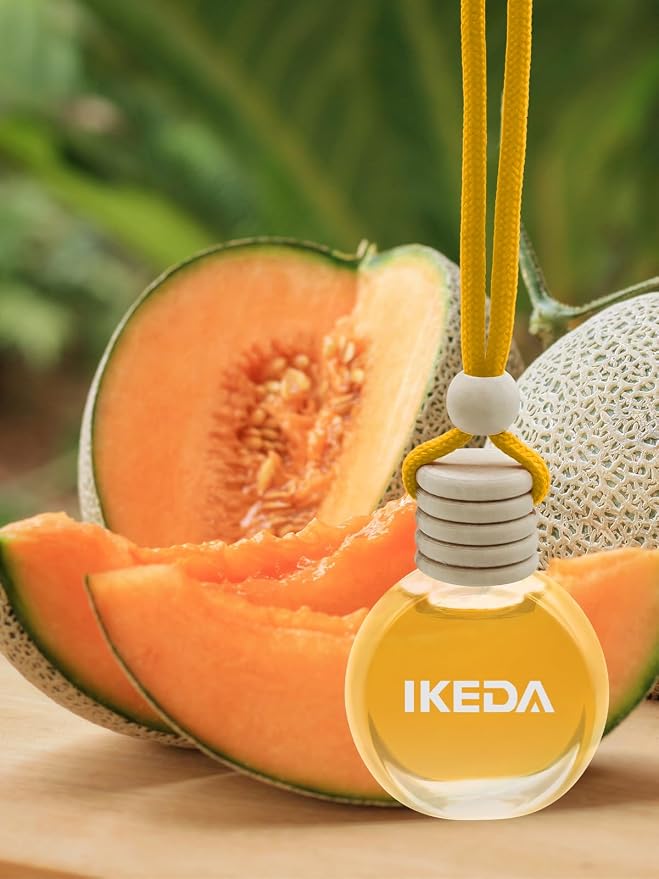 Ikeda Car Air Freshener: Hanging Car Smell Air Freshener | 10ml Hanging Car Perfume | Long Lasting Fragrance | Strong Scents Diffuser for Auto Home (Hami-melon)