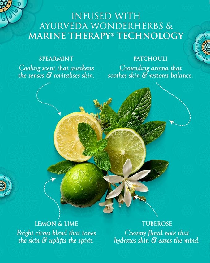 SPA CEYLON SeaVeda Uplifting Wellness Trio – Pampering Kit with Natural Ingredients, Ayurvedic Gift Set with Shower Gel, Body Cream & Pillow Mist, 3-Piece Set, Pamper set (150 g, Spearmint)