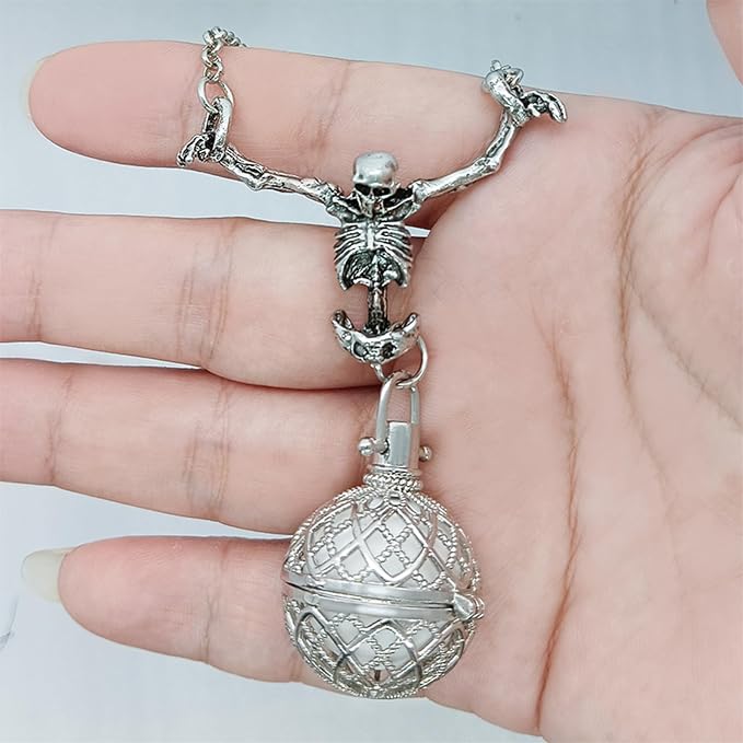 Skeleton Car Rear View Mirror Hanging Charm - Aromatherapy Pendant Car Accessories,Skull Ornament Essential Oil Diffuser, for Halloween&Daily Use