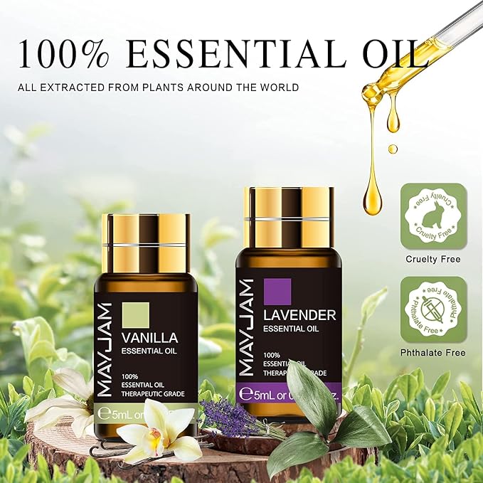 MAYJAM 20x5ML Essential Oil Gift Set and 100ML/3.38FL,OZ Lavender Essential Oil