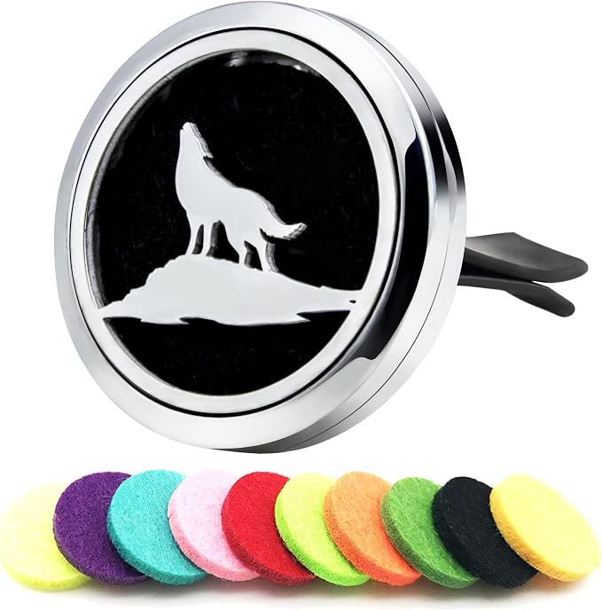 30mm Car Diffuser Vent Clip Aromatherapy Car Essential Oil Diffuser Vent Clips Car Air Fresheners Scents Diffuser Vent Clip (Wolf)