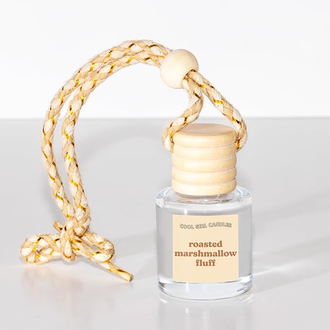 COOLGIRLCANDLES Roasted Marshmallow Fluff Car Hanging Fragrance Oil Air Freshener for Essential Oils, Long Lasting Car Diffuser Bottle