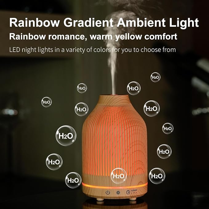 Diffuserlove Essential Oil Diffuser,150ML Small Aroma Humidifier with 1H/2H/4H Timer,Cool Mist & 7 Colors Night Light,Decor Diffuser Ready Gift for Home Office Bedroom
