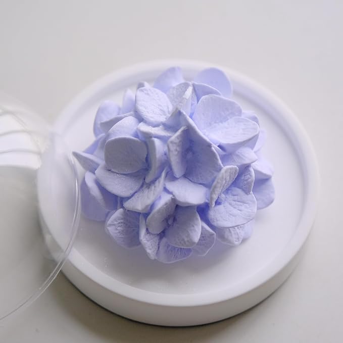 Essential Oil Passive Flower Diffuser -Non-Electric Peony Flower Porcelain Aromatherapy Diffusers for Small Mini Room, Desk Decorative, Bathroom (Purple, Hydrangea)