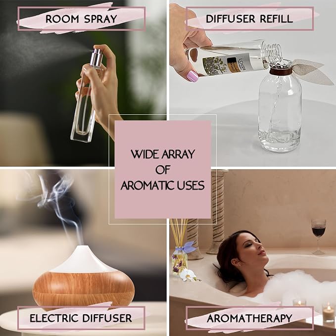 Ocean Flowers Reed Diffuser Oil Refill, 4 oz, Room Scent, Spa Aroma | Verbena, juniper, and lily profile, includes replacement reeds, bathroom decor, beach house, entryway, powder room