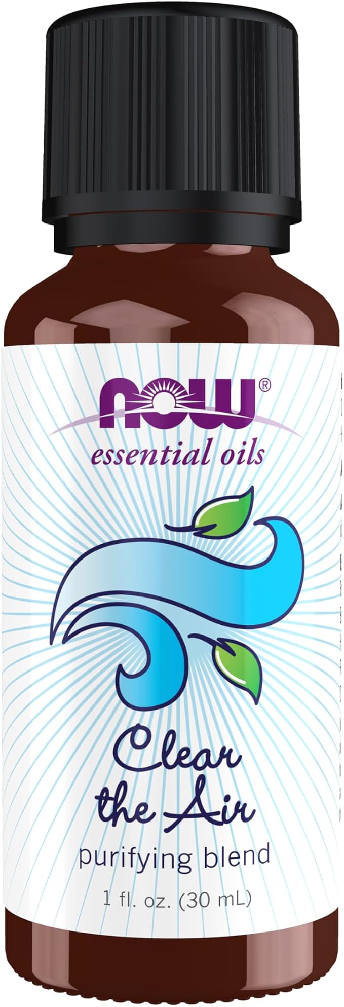 NOW Essential Oils, Clear the Air Oil Blend, Purifying Aromatherapy Scent, Blend of Pure Essential Oils, Steam Distilled, Vegan, Child Resistant Cap, 1-Ounce