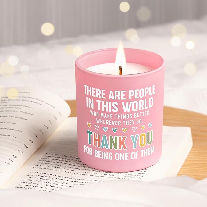 SteadStyle Thank You Gifts for Women - Inspirational Birthday Gifts for Coworkers Friend Teachers Nurses Boss Employees, Appreciation Gift Idea - Handmade Vanilla Lavender Natural Soy Wax Candle 10Oz