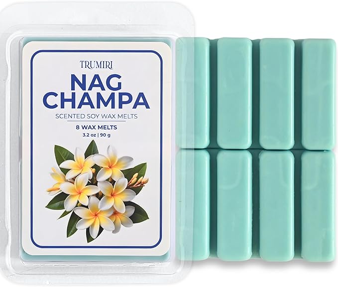 TRUMIRI Nag Champa Scented Wax Melts - Made with Non Toxic Soy Wax and Essential Oils - Long Lasting Strong Scent Pet Safe Aromatherapy Candle Wax Cubes Tarts for Warmers