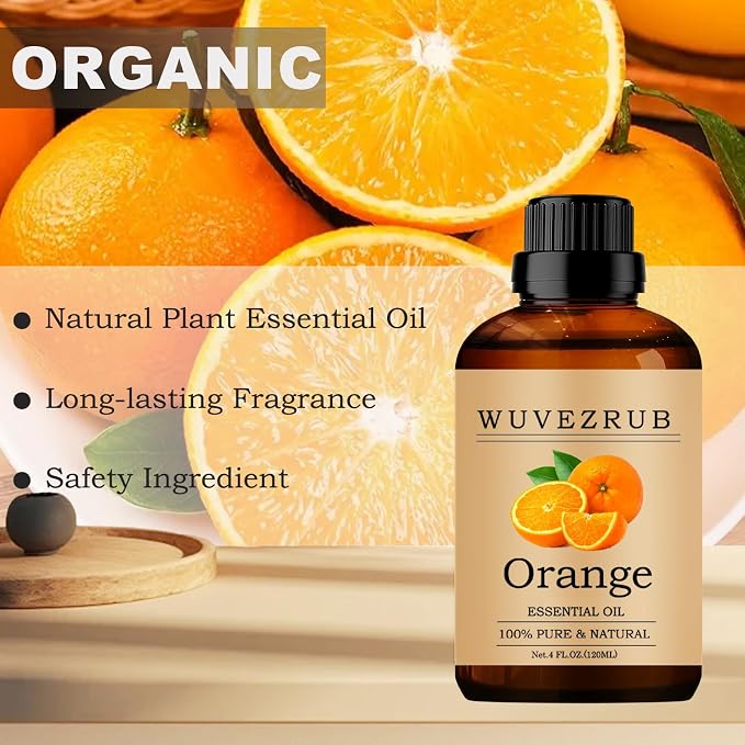 Orange Essential Oil - 120ML Pure and Natural for Aromatherapy Diffuser - 4 Fl Oz