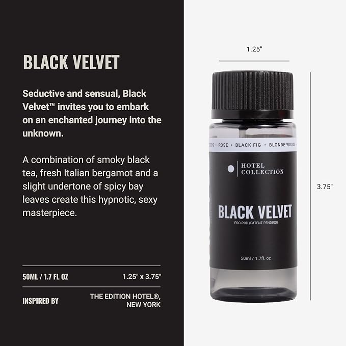 Hotel Collection Diffuser Oil-Black Velvet Pro-Pod-Aromatherapy Essential Fragrance Oil-Zesty Citrus, Juicy Black Fig& Floral Rose-50ML 1.7 Fl oz