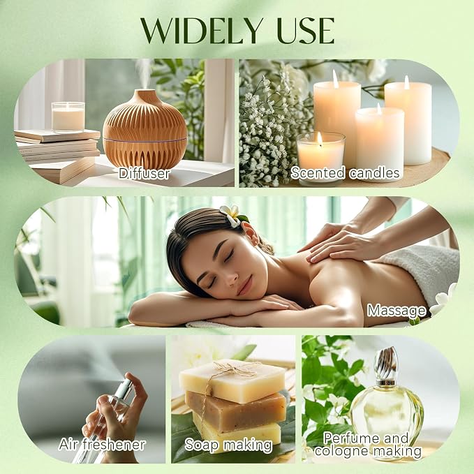 Essential Oils Set, 12 pcs Pure Essential Oil for Diffuser, Humidifiers, Skin Care, Massage, Fragrance Oil Scent for DIY Candle and Soap Making, Gift for Friend