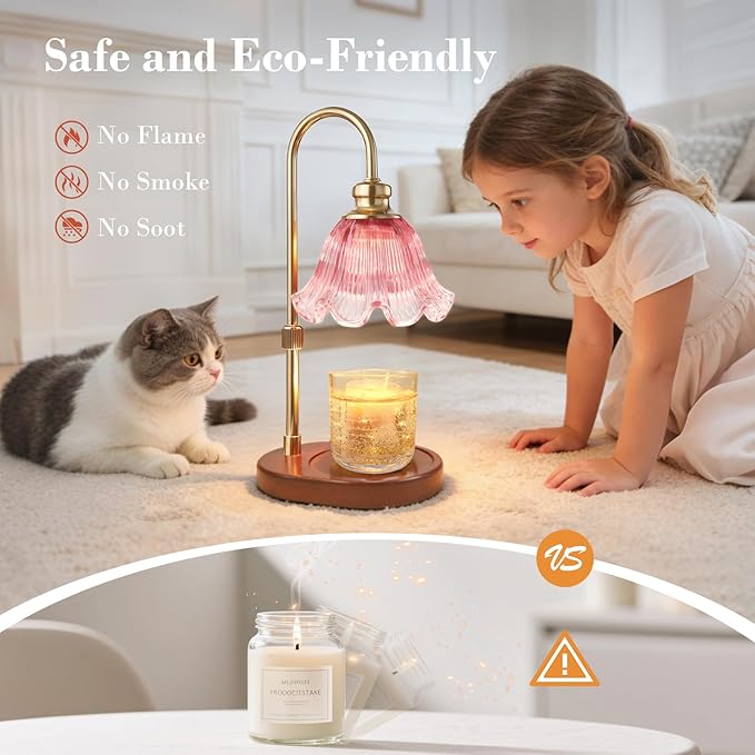 Candle Warmer Lamp with Timer, Christmas Decorations Indoor, Birthday Gifts for Women Mom, Warming Gifts for Office, Dorm, Apartment & New Home Decor