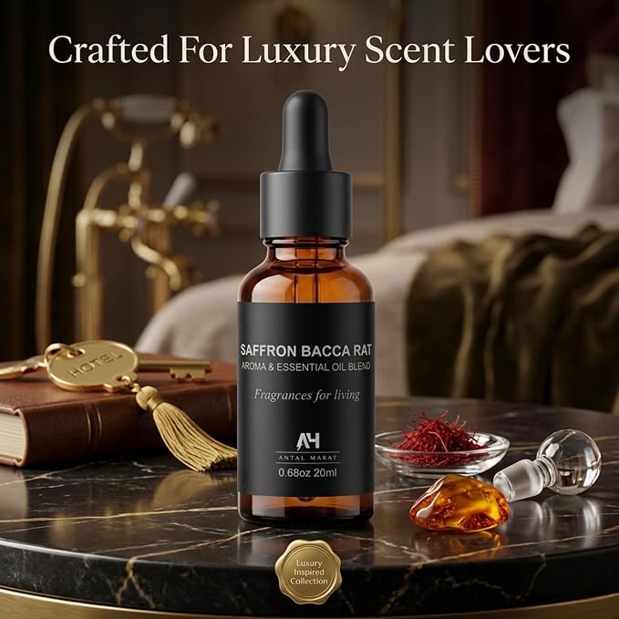 Luxury Hotel Diffuser Oil – Luxury Hotel Scent Diffuser Oil Saffron & Jasmine – Home Luxury Scents – Premium Home Fragrance Oil for Waterless & Reed Diffusers – 20mL Glass Dropper Bottle