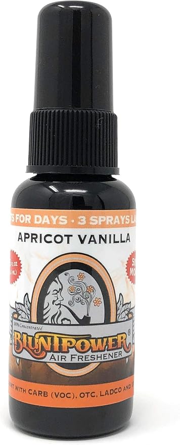 BluntPower (Apricot Vanilla, 1 Pack) Concentrated Odor Eliminator & Diffuser Oil - Room Deodorizer, Odor Eliminator, Air Freshener - Premium Oil Based Air Freshener