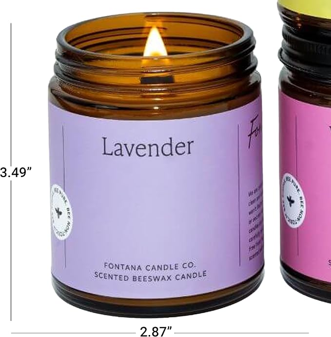 Fontana Candle Co Wood Wick Beeswax Jar Candle, Spring Bundle – Made Safe with Coconut Oil & Pure Essential Oils – 35+ Hrs Clean Burn, Long Lasting and Non-Toxic Candles for Home & Room Decor