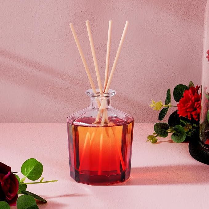 L'odeur Vill Reed Diffuser, 8.5 Oz(250ml) Jasmine Lily Bathroom Diffuser with 10 Sticks, Scented Diffuser Home Fragrance Essential Oil Reed Diffuser Set for Home Large Rooms Bathroom Shelf Decor