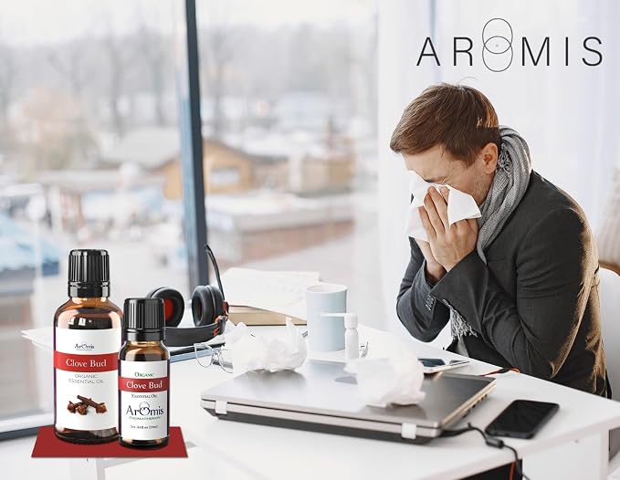 ArOmis Clove Bud Essential Oil - 100% Pure Therapeutic Grade - Undiluted, Premium Oil - 150 Micron Filtered, Perfect for Aromatherapy Diffusers (10ml / .34 fl oz)