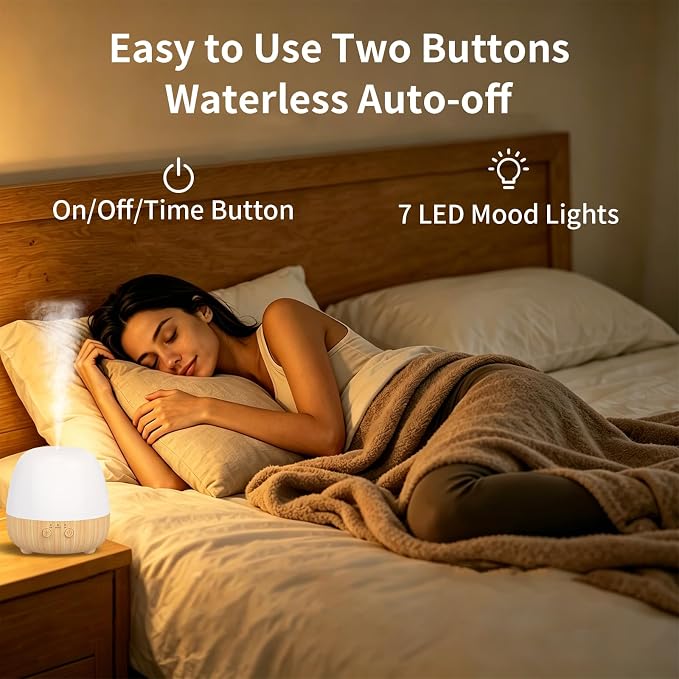 SPLITSKY Cordless Essential Oil Diffuser 150ML, Portable Rechargeable Aromatherapy Diffuser, Quiet Operation and Auto-Off, 7-Color LED Light, 3 Timer Settings, for Home, Bedroom, Travel