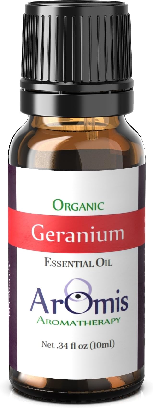 ArOmis Geranium Essential Oil - Organic - 100% Pure Therapeutic Grade - 10ml (.34 Fl Oz), Undiluted, Premium 150 Micron Filtered for Nebulizer Use