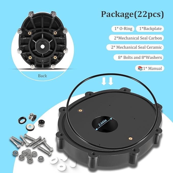 R0445200 Backplate for Zodiac Jandy Pool and Spa Pumps ePump, Stealth, PlusHP, Waterfall, MaxHP, Model JEP, SHPF/SHPM, PHPF/PHPM, SWF, MHPM