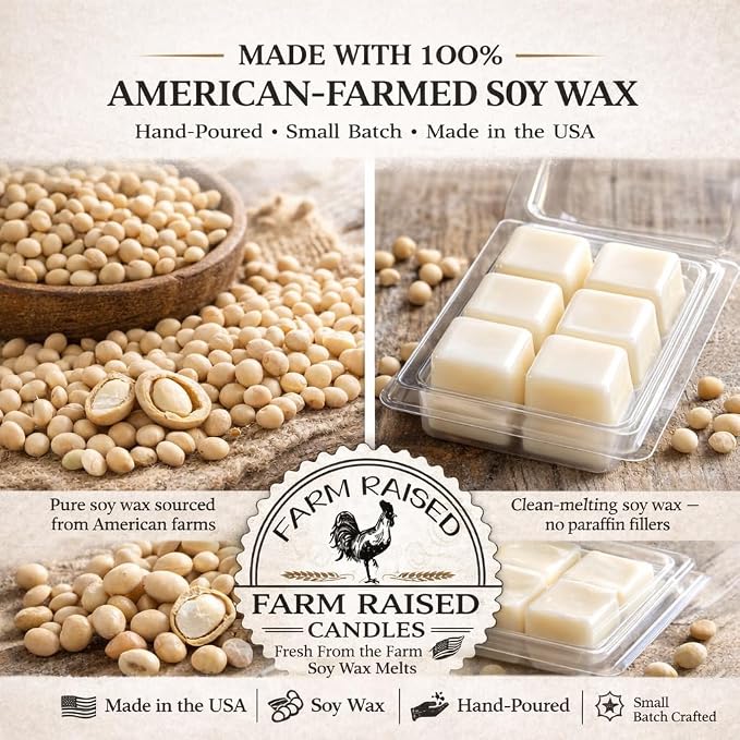 Luxury 5 Pack Soy Wax Melts – Fresh from the Farm Wax Cubes for Warmers – 5 Hotel & Spa Scents – Farm Fresh Wax Melts – Hand Poured in USA
