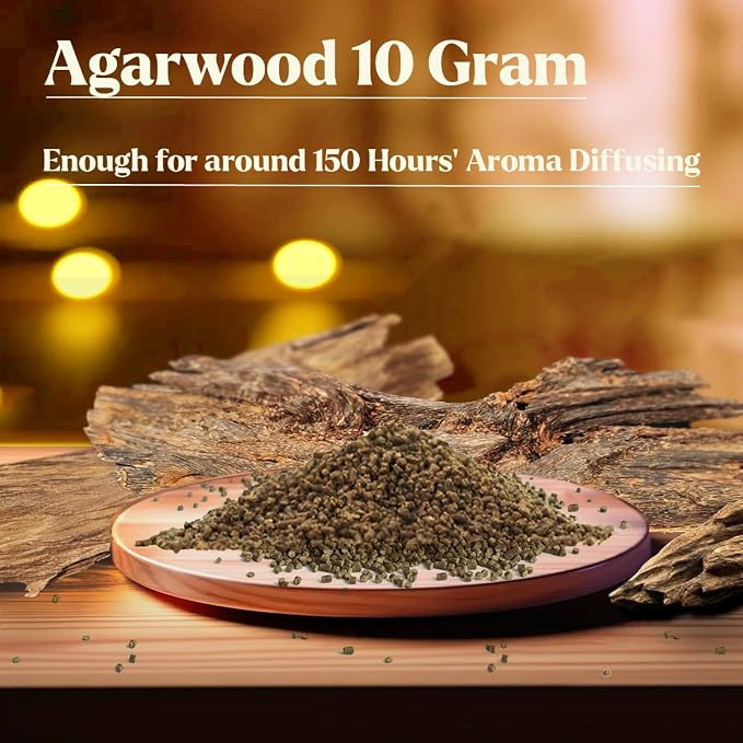 Aroma Diffuser-Compatible Scent Granule Starter Kit: Agarwood,10g, Anxiety Relief Items,Sleep Well, Refills for Orbby Incense Burner